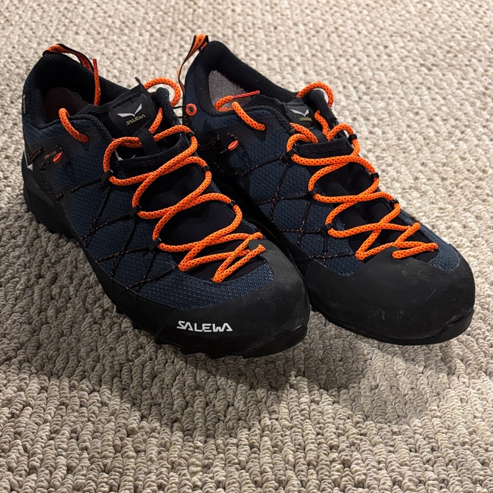 Salewa Men's Black, Blue, and Orange Approach Shoes - 10 1/2
